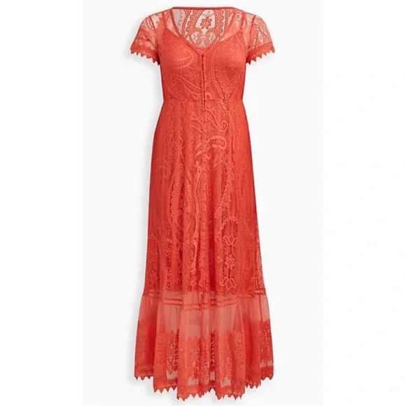 chinese dress ladies Torrid Peach Summer Dress (18) – Sunbeam Vintage main image 1